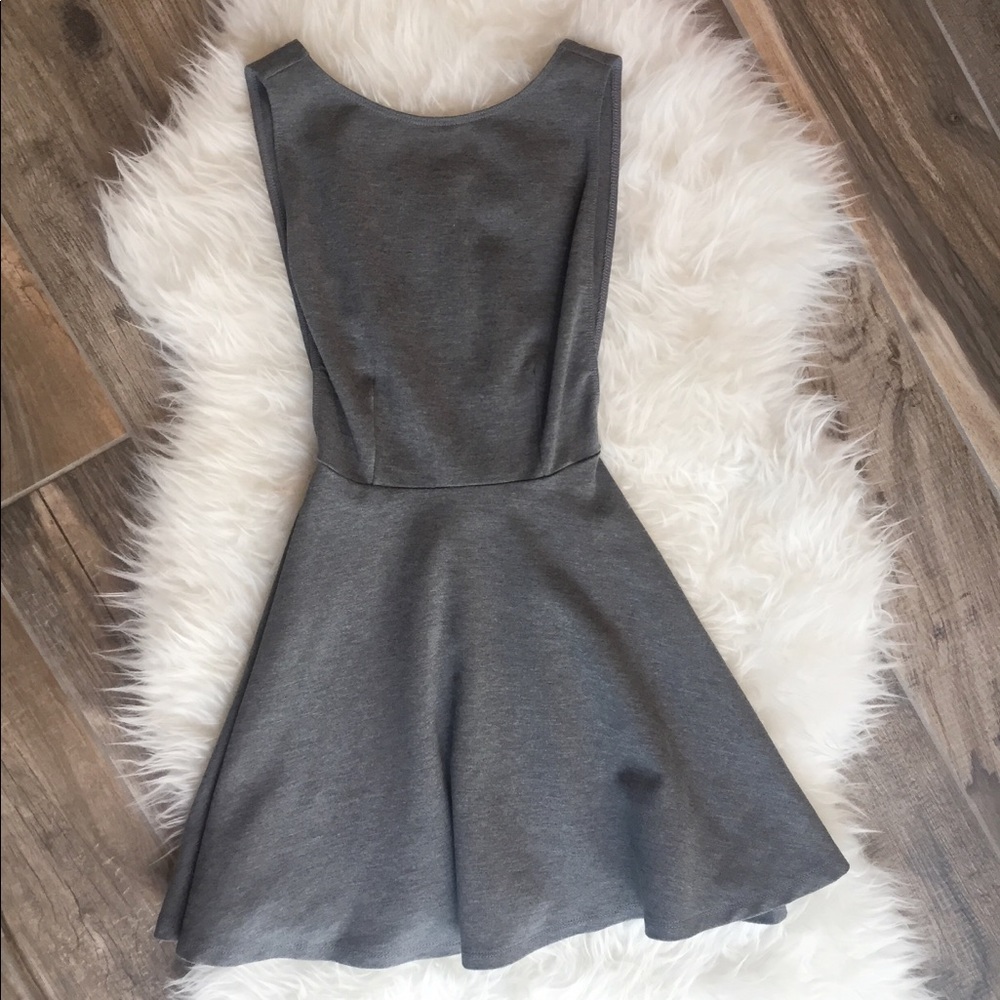 American Apparel Gray Ponte Skater Dress